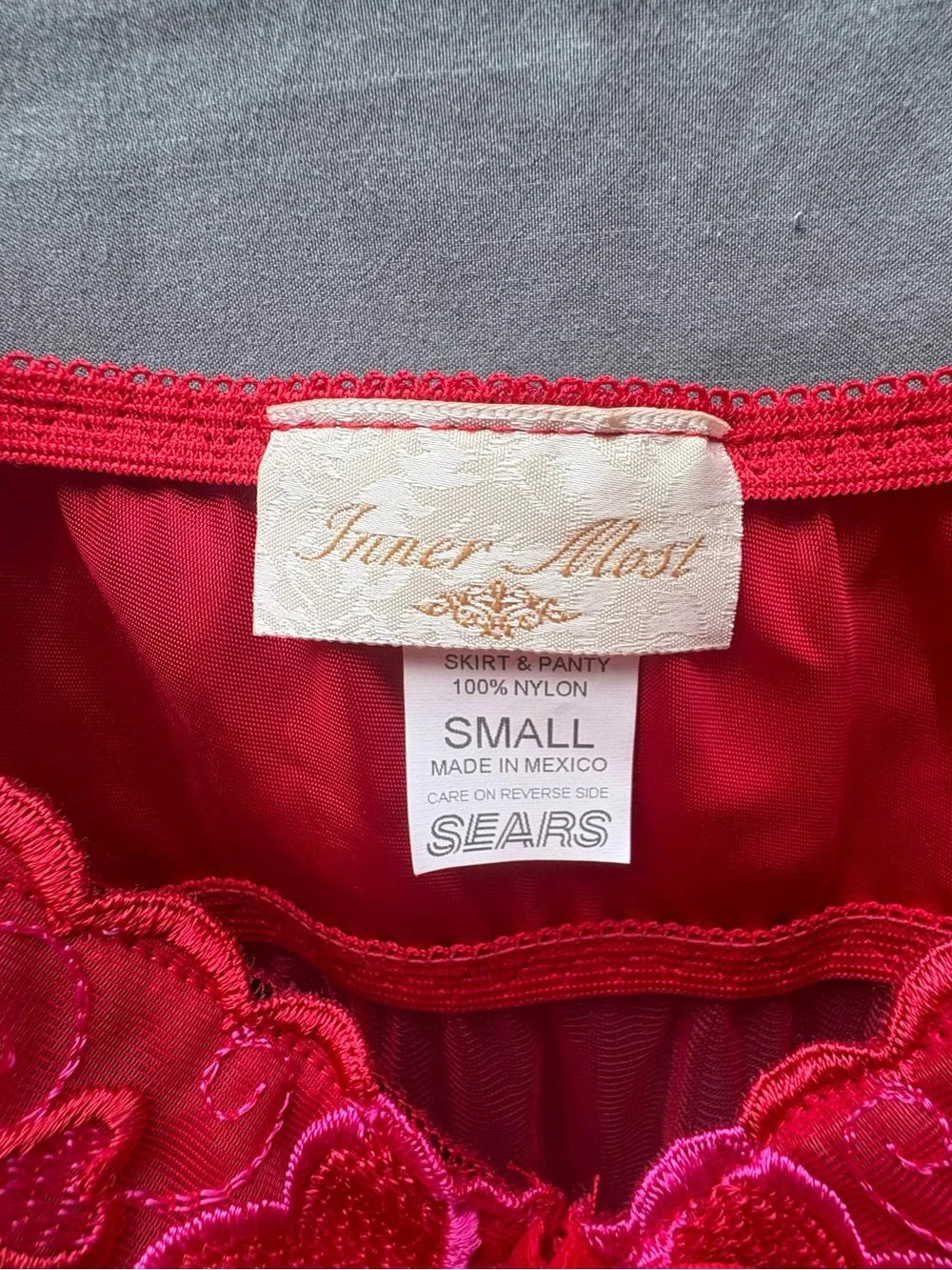 Vintage Lingerie Babydoll Top with Heart Embroidery Inner Most by Sears